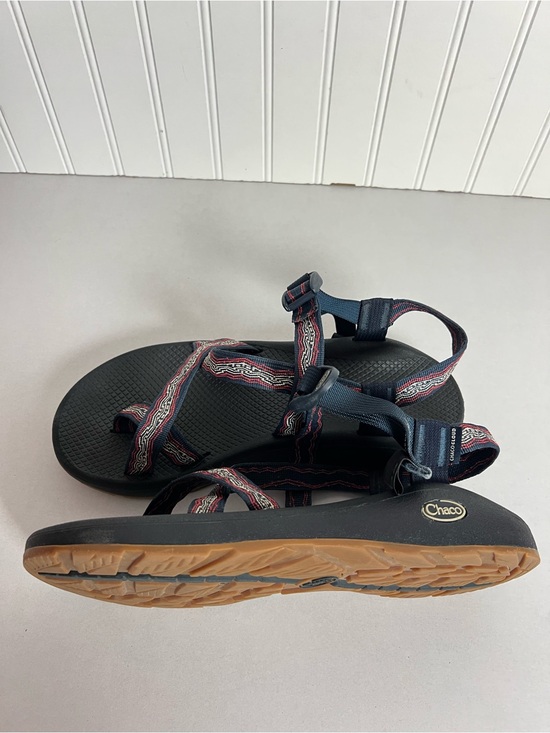 Chaco Navy Sandals with Red and White Patterned Straps main image 4